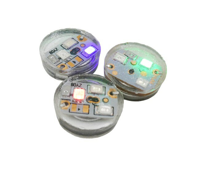 乐天商城 - 4027 PPLS 超小型LED振動点灯ミニライト 丸型RGB発光 電池内蔵 直径1.6cm 8秒点灯 25個入