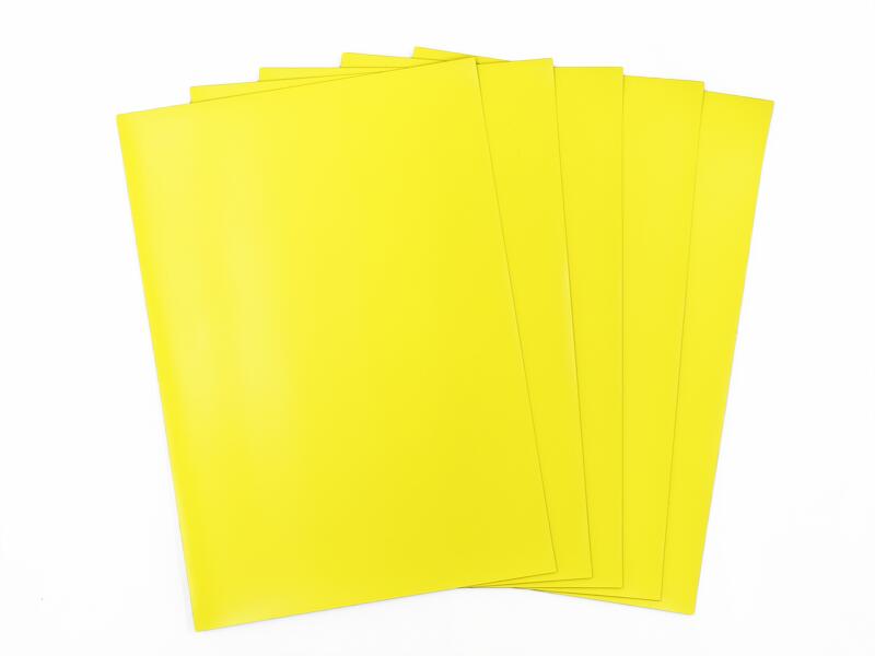 2158 薄型 カラー マグネットシート A4サイズ 黄色 0.5mm厚 5枚セット(3.0)