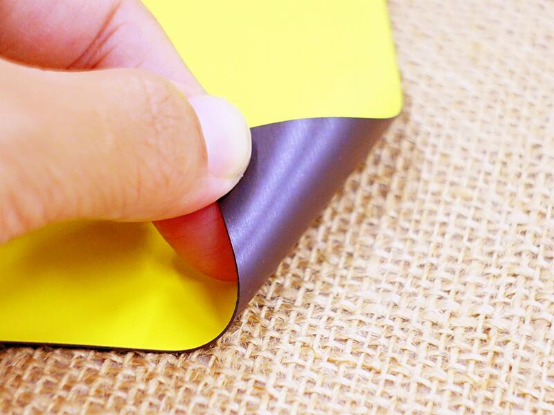 2158 薄型 カラー マグネットシート A4サイズ 黄色 0.5mm厚 5枚セット