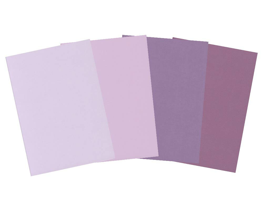 超厚口相当(約0.2mm)のA4カラーペーパーです。 4色×4枚ずつ、計16枚入りのセットです。 無地ですので図画工作、ハンドクラフト、製本など様々な場面で応用が利きます。 やわらかなラベンダーから深いパープルまでの紫系トーンに、光沢感のあるパール調カラーを加えました。 お客様のアイディアの実現にお役立てください。