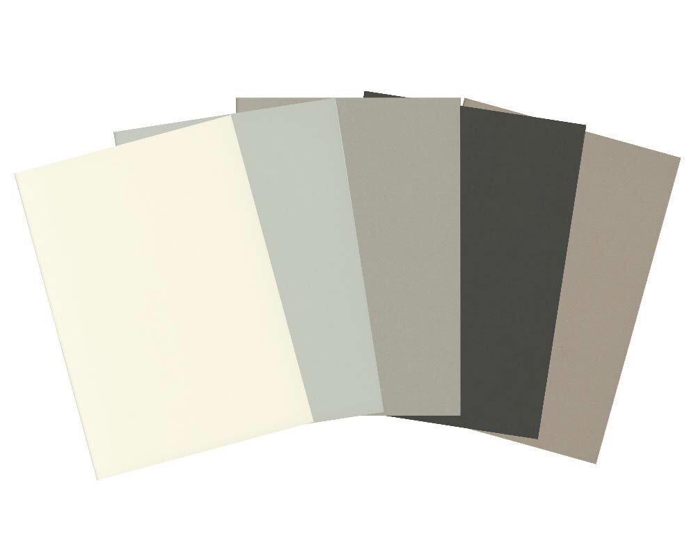 4008 PPLS カラープレーンペーパー 色クラフト紙 グレーアソート 5色×3枚 A4 超厚口 計15枚