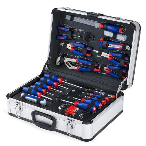 Rakuten - WORKPRO ホームツールセット 工具セット 119点組 家庭用 DIY 日曜大工 家具組み立て 住まいのメンテナンス バイク 車載 整備工具セット アルミケース付属