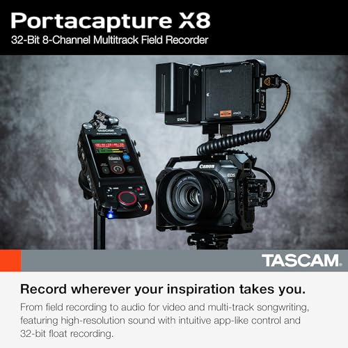 TASCAM(タスカム) Portacapture X8 32bitフロート 192kHz(ハイレゾ) 8トラックポータブルレコーダー ポッドキャスト USBマイク Youtube ASMR