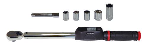 Rakuten - エマーソン(Emerson) デジタルトルクレンチ トルク対応レンジ 40〜200N・m 精度 ±4% 12.7mm (1/2インチ) 103N・mプリセットタイプ 簡単設定 14/17/19/24mm+21mm薄口ロングソケット、エクステンションバー付属 オートオフ機能(60秒) 収納に便利なケース付き EM-243