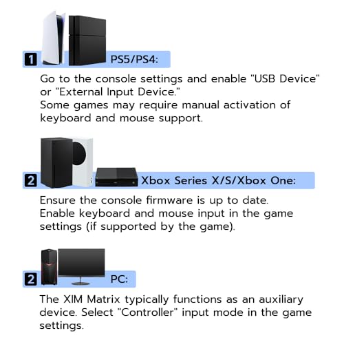 XIM MATRIX アダブター PS5・PS4・Xbox Series X|S・Xbox One・PC対応 キーボードマウス用接続コンバーター ファームウェアデート対応－ブラック 2
