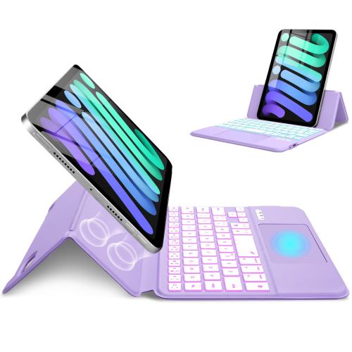 Display Covers - MePadKey US英語配列キーボードケース iPad Mini 7 A17 Pro 第7世代(2024)/Mini 6 第6世代(2021) 8.3インチに対応。軽量、超薄型、全面保護、多角度調整、傷がつきに・