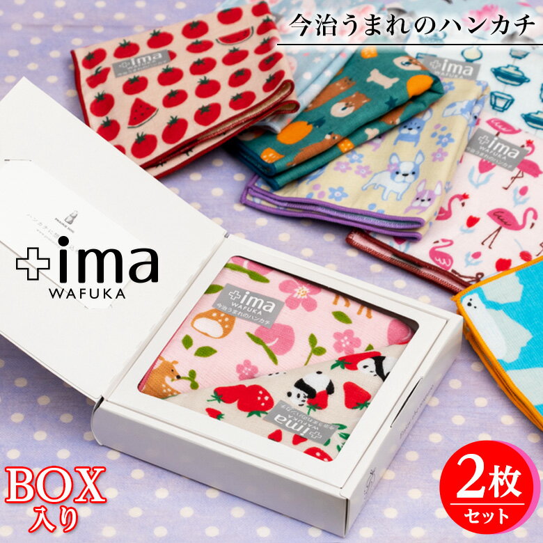 今治タオル 今治うまれのハンカチ ＋ima 2枚 ギフトボックス入 セット | タオルハンカチ レディース プレゼント 女性 プチギフト ギフト お返し お礼 ハンカチタオル ハンカチ 箱入り おしゃれ 贈り物 大人 お祝い 御礼 退職 ミニギフト ハンドタオル 2枚セット