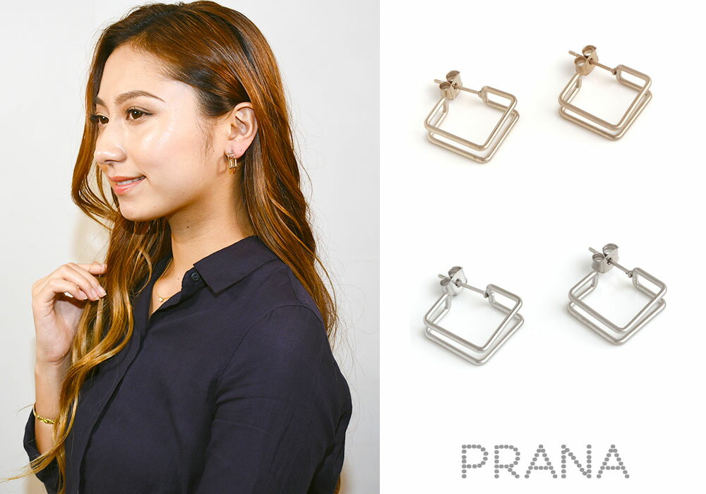 【 受取り不要! ポスト便 送料無料 ☆彡 】 アレルギーフリー マット フープ スクエア スタッド ヴィンテージ メタル ゴールド シルバー シンプル くすみ...