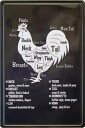 アンティークメタルエンボスプレート(S)AntiqueMetal Emboss PlateS-Size【Z228−CHICKEN PART】