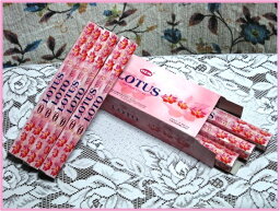 インドのお香♪HEM社製ロータス香1箱 6筒入りINDIA INCENSEHEM/LOTUS-Sticks1Box-6Packs/1Pack-20Sticks【インド香】【インセンス】【スティックタイプ】【Hexaパック6本入り】