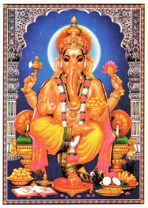インドの神様 ガネーシャ神お守りカード×1枚[002]ラミネート加工済みIndia God【Ganesa】Small Card (Charm)【富】【商業】【学問】【繁栄】【成功】【群衆の長】