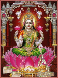 インドの神様 ラクシュミー神お守りカード×1枚[005]India God【Laxmi】Small Card (Charm)【美】【富】【豊穣】【幸運】【純粋】【スピリチュアリティ】