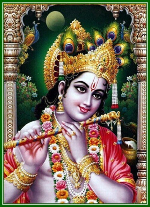 インドの神様 クリシュナ神のお守りカード(小)×1枚[005]India God【krishna】Small Card(charm) 【神聖】【知】【愛】【美】【魅力】【魅了】【お守り】