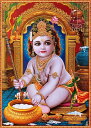 インドの神様 クリシュナ神(幼少期)のお守りカード(小)×1枚[005]India God【krishna(Childhood)】Small Card(charm) 【神聖】【知】【愛】【美】【魅力】【魅了】【お守り】