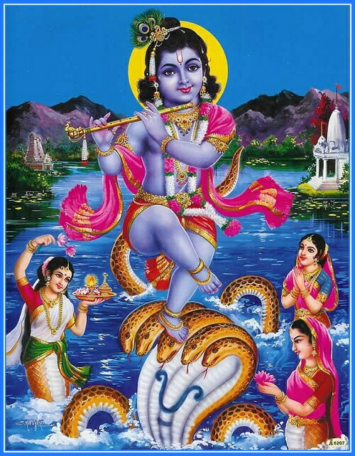 インドの神様 クリシュナ神(幼少期)のお守りカード(小)×1枚India GodSmall Card(charm) 
