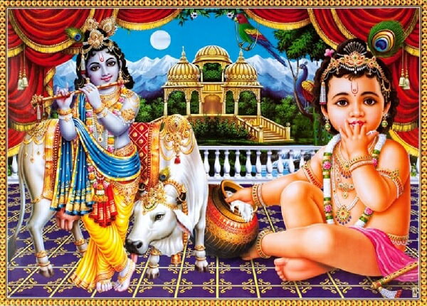 インドの神様 クリシュナ神(幼少期)のお守りカード(小)×1枚[011]India God【krishna(Childhood)】Small Card(charm) 【神聖】【知】【愛】【美】【魅力】【魅了】【お守り】