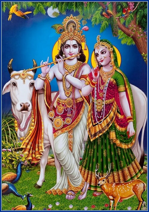 インドの神様 クリシュナ＆ラーダのお守りカード(小)×1枚[009]India God【krishna＆radha】Small Card(charm) 【神聖】【知】【愛】【美】【魅力】【魅了】【お守り】 1