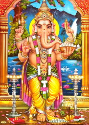 インドの神様 ガネーシャ神お守りカード×1枚[022]India God【Ganesa】Small Card (Charm)【富】【商業】【学問】【繁栄】【成功】【群衆の長】
