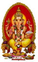 インドの神様 ガネーシャ神ステッカー×1枚[D-731S]India God【Ganesa】Small sticker (Charm)【富】【商業】【学問】【繁栄】【成功】【群衆の長】
