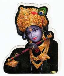 インドの神様 クリシュナ神のステッカー(小)×1枚[D-1759S]India God【krishna】Small Sticker(charm) 【神聖】【知】【愛】【美】【魅力】【魅了】【お守り】