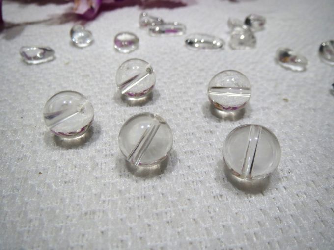 天然石パワーストーンアクセサリーパーツクリスタル（3A）【水晶／石英】10mm丸珠［穴有り］Power/GemStoneAccessory PartsCrystal（3A）10mm-Size［Round］［With a Hole］【水晶】【石英】【浄化】【パワー増幅】【生命が宿る石】