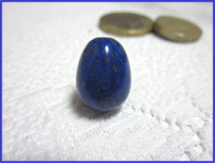 天然石パワーストーンタンブルラピスラズリ(青金石)タマゴ型 上質！ Sサ...