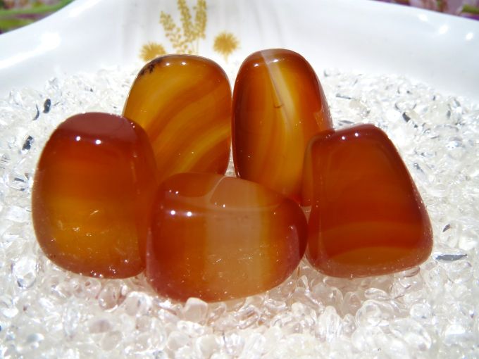 天然石パワーストーンタンブルカーネリアン(紅玉髄)・オレンジ系 レアRa...