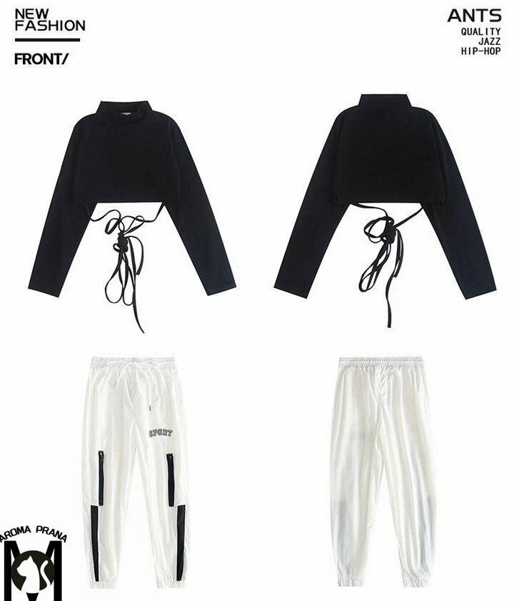 キッズ ダンス 衣装 へそ出し チアガール ヒップホップ セットアップ ズボン シャツ トップス ロングパンツ サルエル キッズダンス ヒップホップ 男の子 女の子 ズボン ダンスウェア ジャッズ hiphop 2