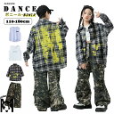 キッズダンス チェック柄 シャツ 長袖 ダンス衣装 ヒップホップ 迷彩パンツ ロングパンツ ユニセックス 白タンクトップ Y2K 韓国 ストリート ファッション B系 秋冬 子供服 ダンス発表会 110-180