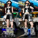 へそ出し トップス ガールズ ダンス衣装 キャミソール 黒 シルバー チョーカー レッグウォーマー 女の子 キッズ ダンス 原宿系 セクシー 韓国 K-POP 舞台衣装 120-170