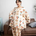 マタニティパジャマ 桜桃柄 レース丸衿 レディース クマ 妊婦服 授乳服 可愛い 上下セット 春秋 長袖 大きいサイズ 75kg~150kg 日系前開きパジャマ ギフト ママへのプレゼント 冷房 ルームウェア 外出着 入院