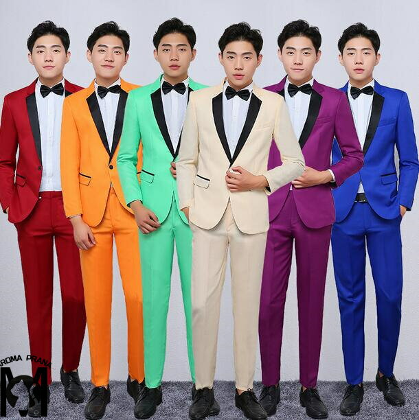 ステージ衣装 メンズ舞台スーツセット 3点セットアップタキシードスーツジャケット 演出服 リボン+コート+パンツ上下セット 司会者 カラオケジャケット フォーマルスーツ パーティー 結婚式 年会 撮影衣装カラフル ジャズダンス衣装 JAZZ