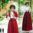 レディース中華コスプレ衣装 漢服 コスチューム チャイナ服 ワンピース 唐装 侠客服 中華服 華流 コスチューム 舞台 ステージ衣装 ハロウィン 衣装 2点セット/3点セット 巻きスカート 袴風 時代劇 コスプレ 衣装 長袖 小袖 タンチョウ 文化祭 イベントS-XL(3)
