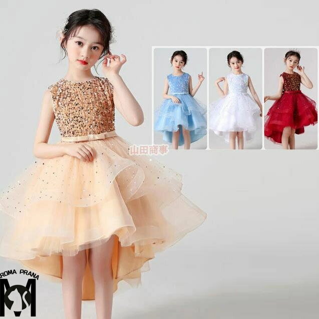 キッズドレス 子供ワンピース ダンス衣裳 スパンコール付き チュチュドレス 発表会 結婚式 女の子ドレス 4 colors　子供ドレス フォーマル チュールワンピース　二次会 ピアノ 発表会 演奏会 ステージ衣裳 舞台服 ロング フォーマルドレス パーティードレス 110-170cm