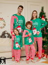 親子ペアパジャマ クリスマスルームウェア上下セットアップ 家族部屋着 サンタクロース 長袖パジャマ上下セット写真撮影パジャマ 家族お揃いパジャマ Christm...