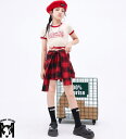 女の子ジャズダンスウェア チェック柄キュロットスカート 可愛い子供ヒップホップジャズダンス衣装 夏臍出しtシャツ キッズhiohopjazzダンス衣装 社交ダンス衣装 HIPHOP イベント コスチューム(4)