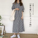 シャツワンピース 春夏 半袖 ロング チェック柄 大きいサイズ 前開き レディース レイヤード風 ロングシャツ ロングワンピース シャツワンピ マキシワンピース マキシ丈 きれいめ 大人 ゆったり カジュアル エレガント 体型カバー S M L XL