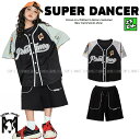 ベースボールシャツ ダンス衣装 キッズ ヒップホップ ファッション 子供ダンス衣装 ダンスウェア キッズダンス衣装 セットアップ 派手 ガールズ 男の子 シャツ...