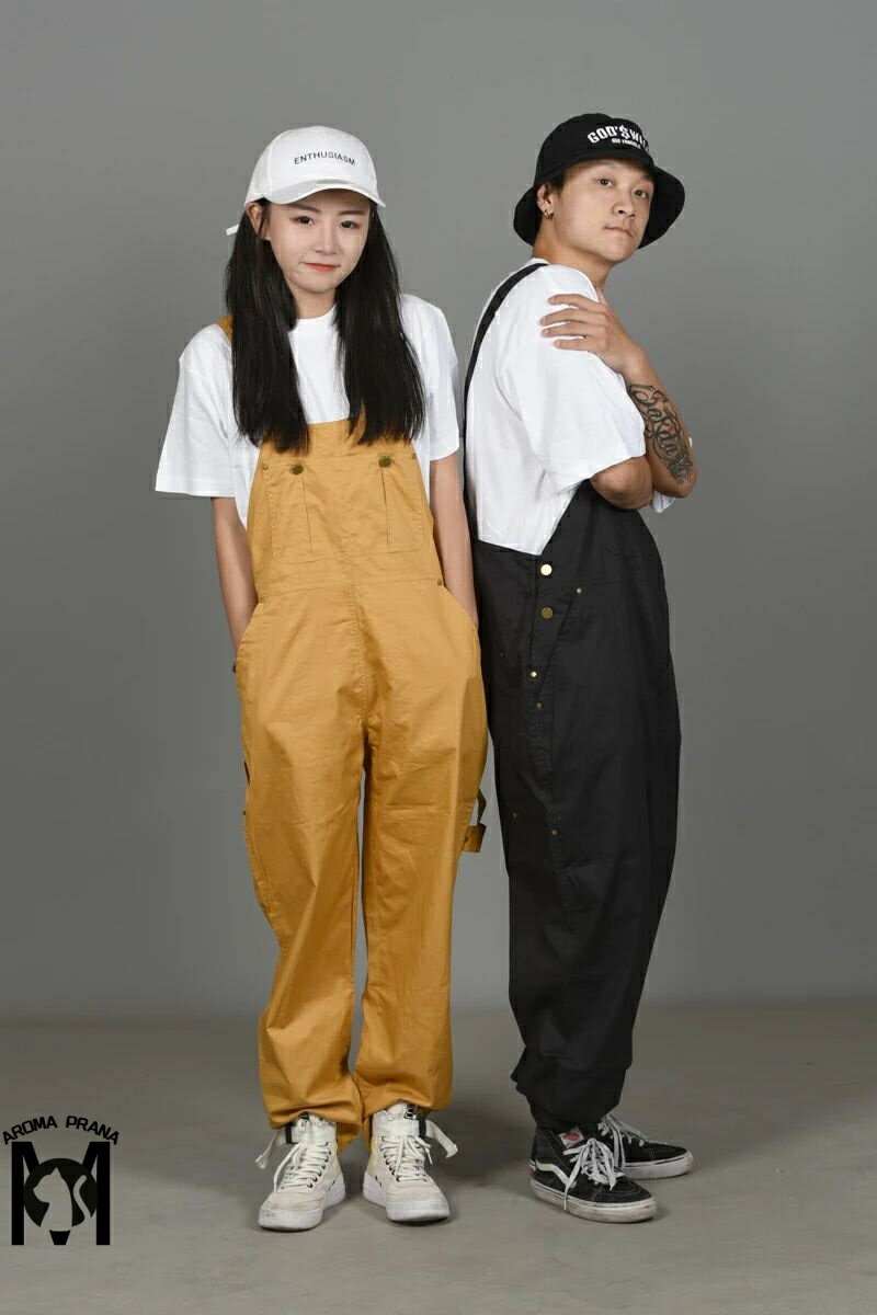 オーバーオール メンズ レディース 大人 キッズ ダンス衣装 ヒップホップ ダンスファッション キッズダンス衣装 派手 つなぎ K-POP 韓国 サロペット ベージュ オレンジ 赤 キャメル グレー カーキ 黒