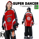 ヒップホップ 衣装 キッズダンス衣装 セットアップ 韓国 子供ダンス服 派手 赤 黒 K-POP hiphop 男の子 ガールズ ダンス衣装 キッズ レーサー風...