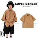 シャツ キッズダンス衣装 ヒップホップ ファッション ダンス衣装 キッズ トップス 男の子 ガールズ 柄シャツ ストライプ 派手 K-POP 韓国 ベージュ