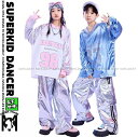 キッズダンス衣装 セットアップ 派手 メタリック キラキラTシャツ 銀 シルバー K-POP 韓国 ヒップホップ 衣装 子供ダンス服 ダンスウェア 男の子 ガー...