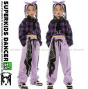 キッズダンス衣装 セットアップ ガールズ ヒップホップ 衣装 紫 上着 パンツ 子供ダンス服 ダンスウェア ダンス衣装 キッズ へそ出し 派手 K-POP 韓国