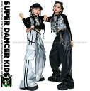 キッズダンス衣装 セットアップ 派手 メタル へそ出し キラキラトップス 銀 シルバー 黒 K-POP 韓国 ガールズ ヒップホップ 衣装 子供ダンス服 ダンス...