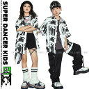 シャツ キッズダンス衣装 セットアップ ヒップホップ ファッション 子供ダンス服 ダンスウェア ダンス衣装 キッズ 男の子 ガールズ 柄シャツ 派手 K-POP...