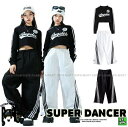 キッズダンス衣装 セットアップ へそ出し トップス ラインパンツ ヒップホップ 衣装 K-POP 韓国 レッスン着 子供ダンス服 派手 hiphop ガールズ ...