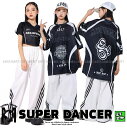ヒップホップ 衣装 黒 白 キッズダンス衣装 セットアップ 韓国 子供ダンス服 派手 K-POP hiphop 男の子 ガールズ ダンス衣装 キッズ レーサー風...