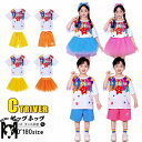 チアダンス 衣装 キッズ 小学生 カラフル キッズダンス衣装 セットアップ チアガール 衣装 女の子 メッシュスカート ふんわり 応援団 可愛い tシャツ 虹色...