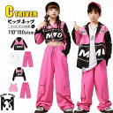 ジャケット レーシング風 ピンク キッズダンス衣装 セットアップ ヒップホップ 韓国 子供服 コート カーゴパンツ レーシング風 男の子 へそ出し トップス 女...