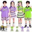 チアダンス 衣装 プリーツスカート チェック柄 キッズダンス衣装 セットアップ ヒップホップ シャツ 半袖 ハーフパンツ チアガール スカート 女の子 グリーン...